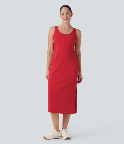 SoftlyZero™ Airy Color Block Hem Cool Touch Workout Active Tank Dress with Pockets