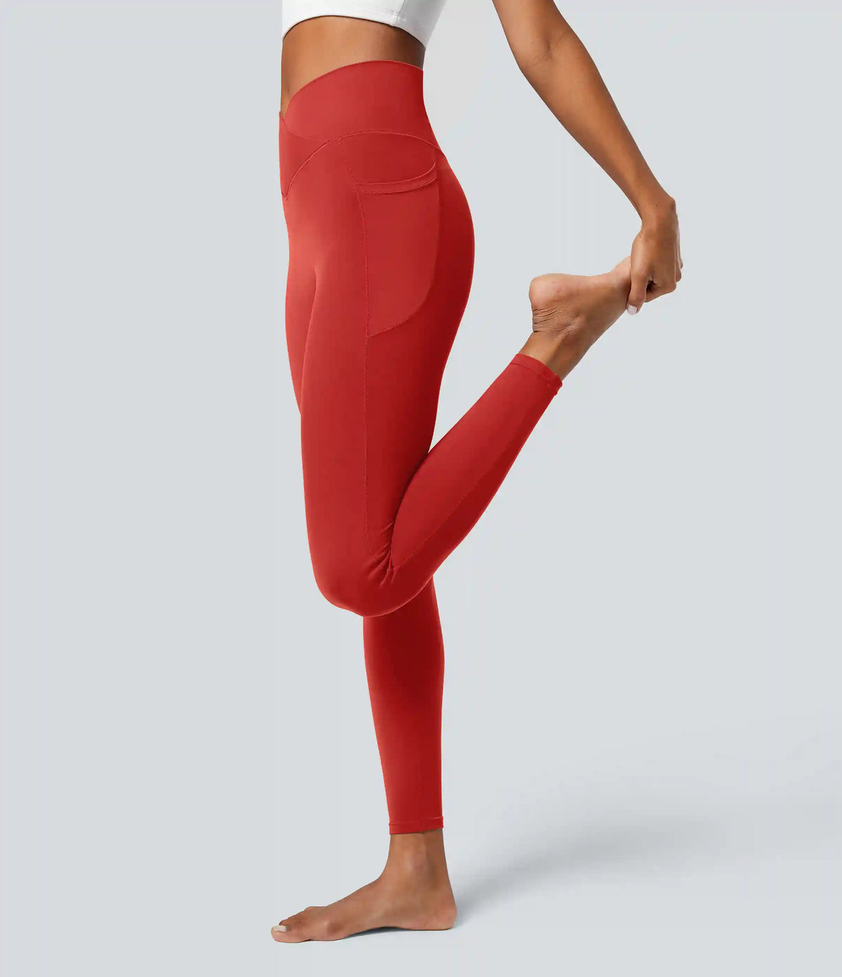 SoftlyZero™ Crossover Pocket Plain Leggings