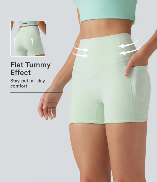 Halara UltraSculpt™ High Waisted Tummy Control Shaping Training Biker Shorts 3'' with Pockets