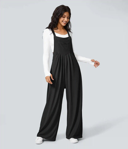 Pockets Waffle Casual Overalls