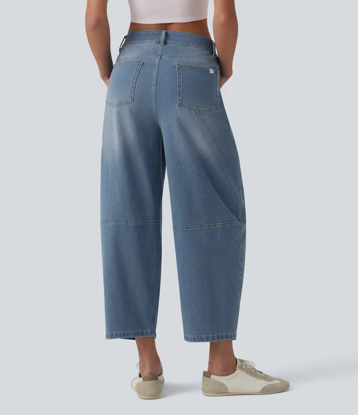 Halara Flex™ Low Rise Zipper Pockets Barrel Leg Casual Jeans