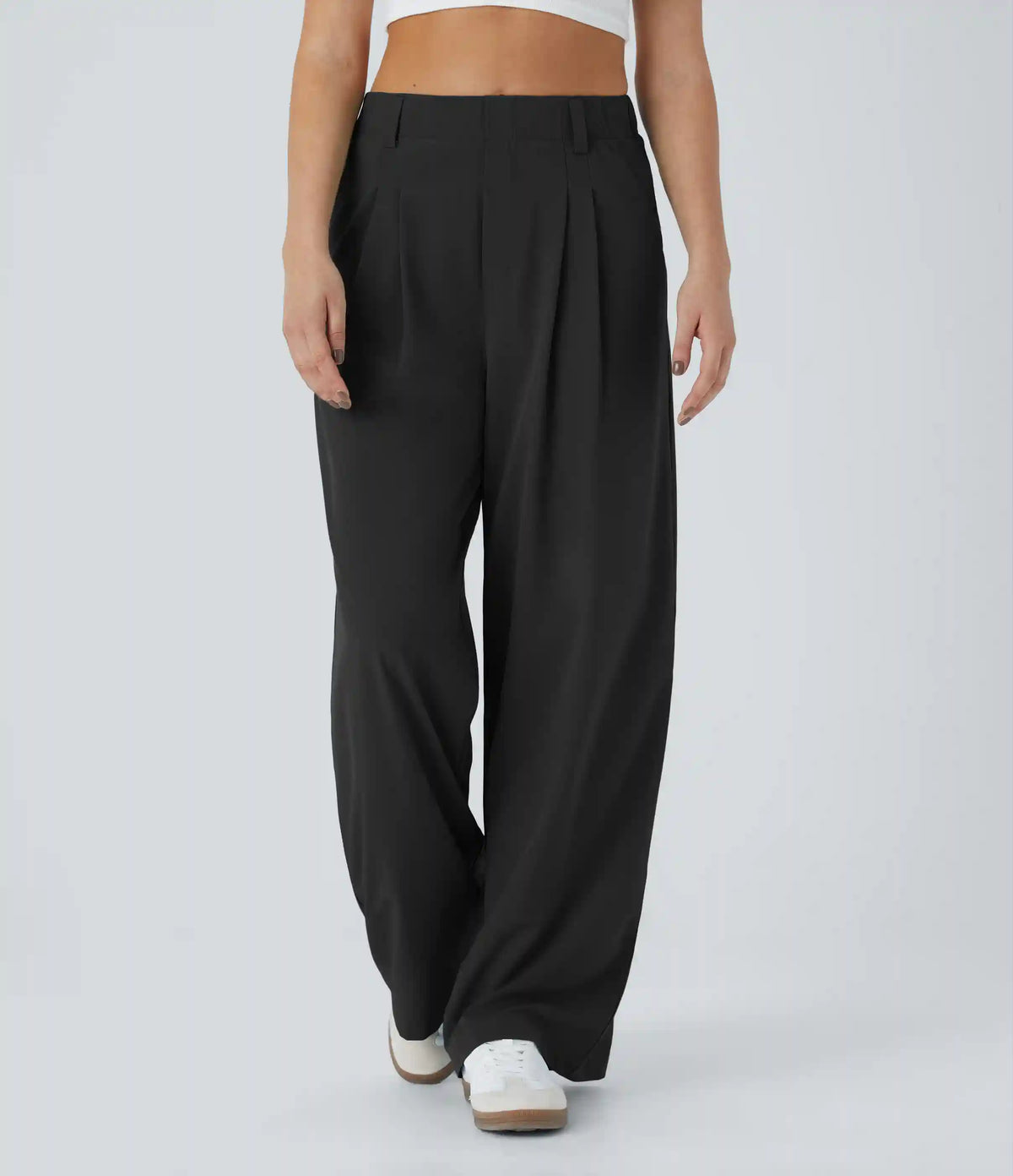 Breezeful™ High Waisted Pocket Wide Leg Baggy Flowy Solid Palazzo Quick Dry Casual Pants