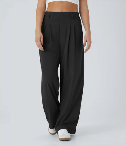 Breezeful™ High Waisted Pocket Wide Leg Baggy Flowy Solid Palazzo Quick Dry Casual Pants
