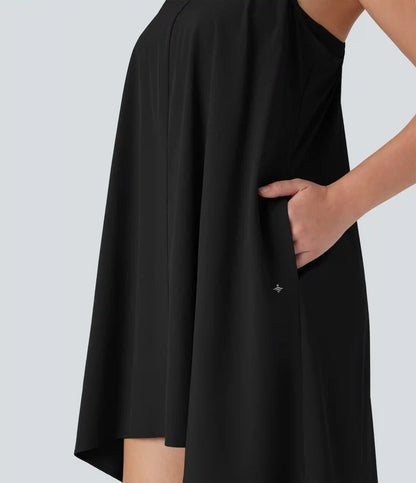 Breezeful™ RacerPocket High Low Flowy Mini Quick Dry Casual Dress DD-F Cups