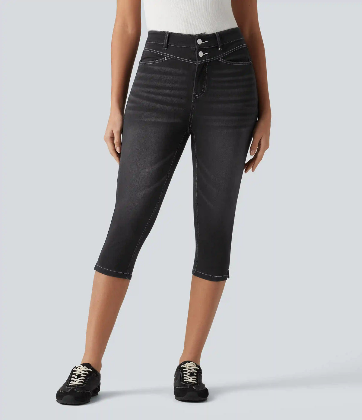 Halara Flex™ High Waisted Split Capri Casual Slim Jeans with Pockets