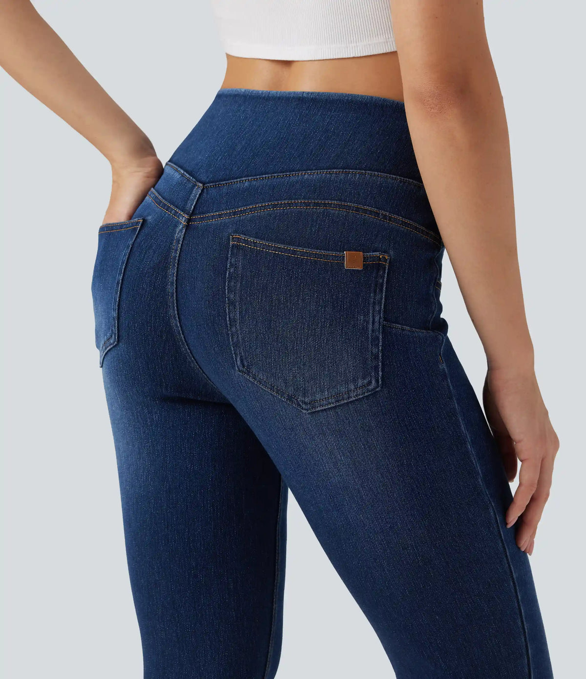 Halara Flex™ High Waisted Denim Casual Skinny 7/8 Leggings with Pockets