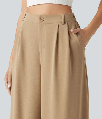 High Waisted Waffle Casual Balloon Joggers with Pockets