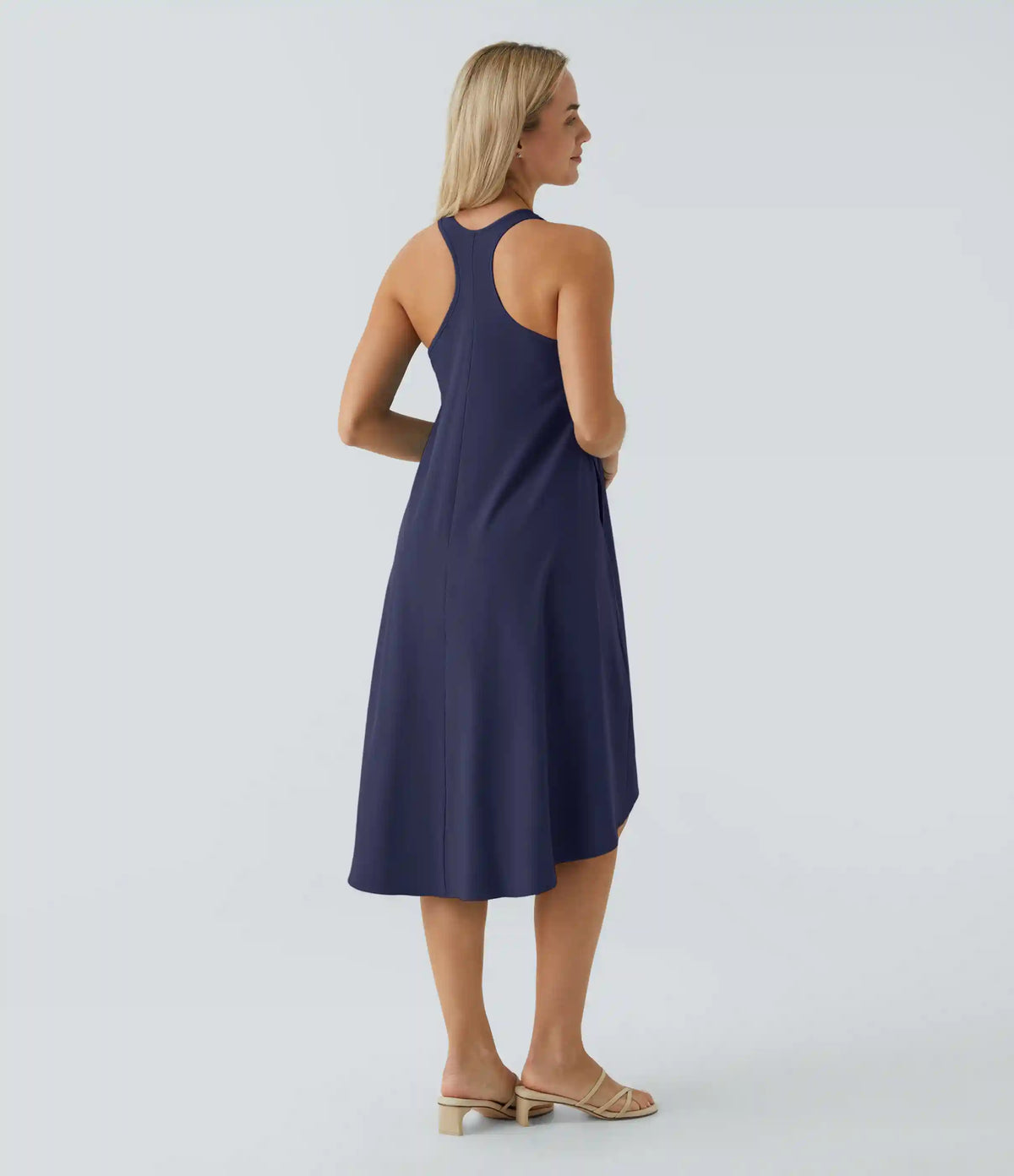 Breezeful™ RacerPocket High Low Flowy Midi Quick Dry Casual Dress