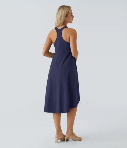 Breezeful™ RacerPocket High Low Flowy Midi Quick Dry Casual Dress
