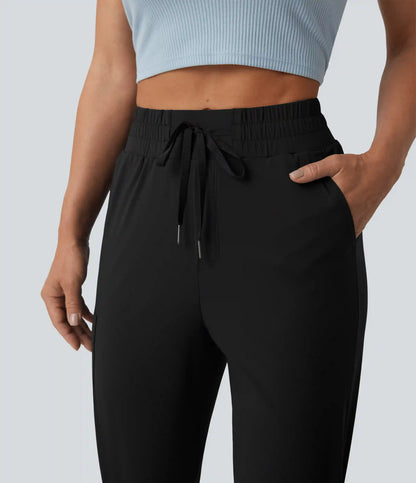 Mid Rise Drawstring Running Joggers with Pockets