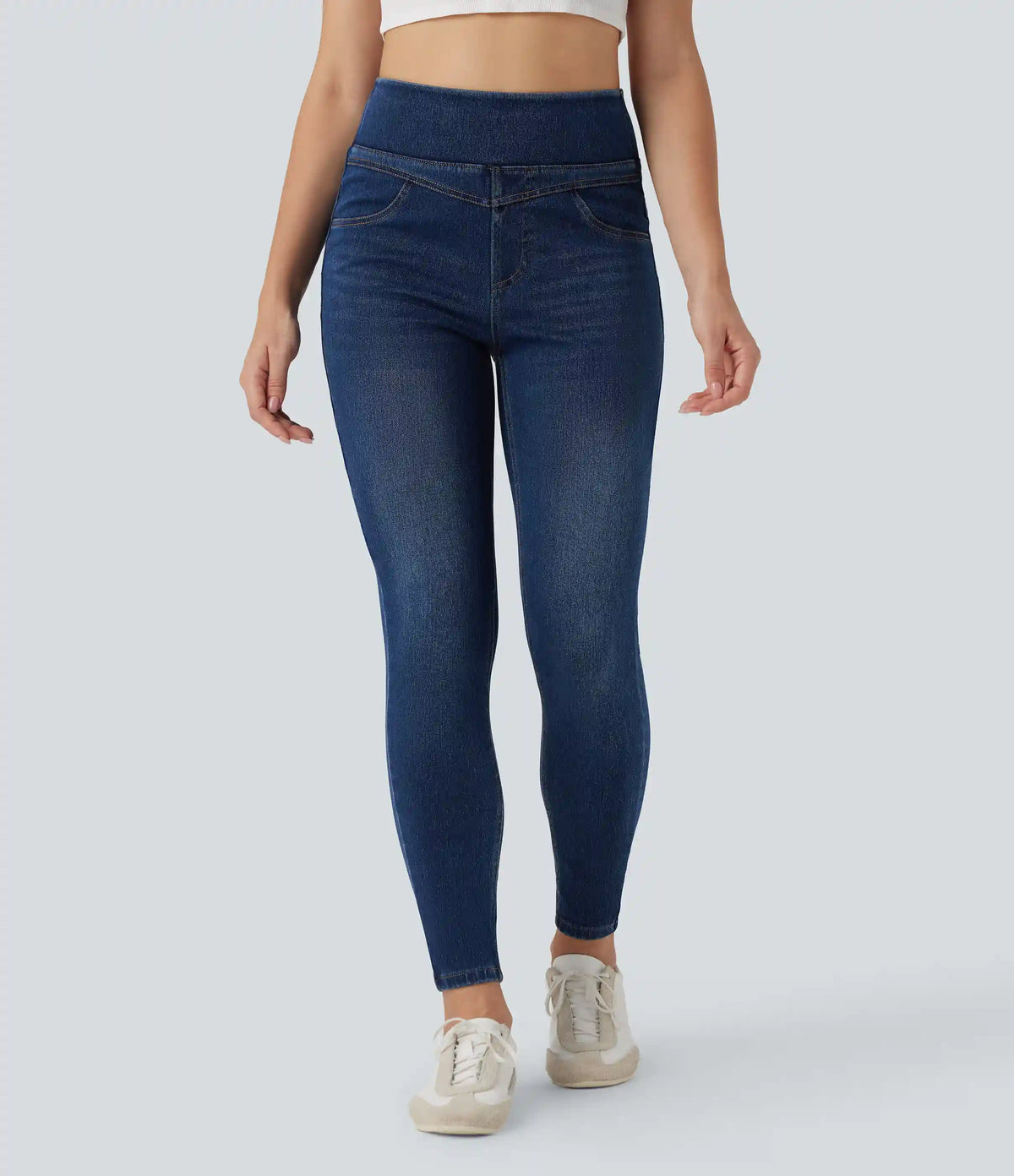 Halara Flex™ High Waisted Denim Casual Skinny 7/8 Leggings with Pockets