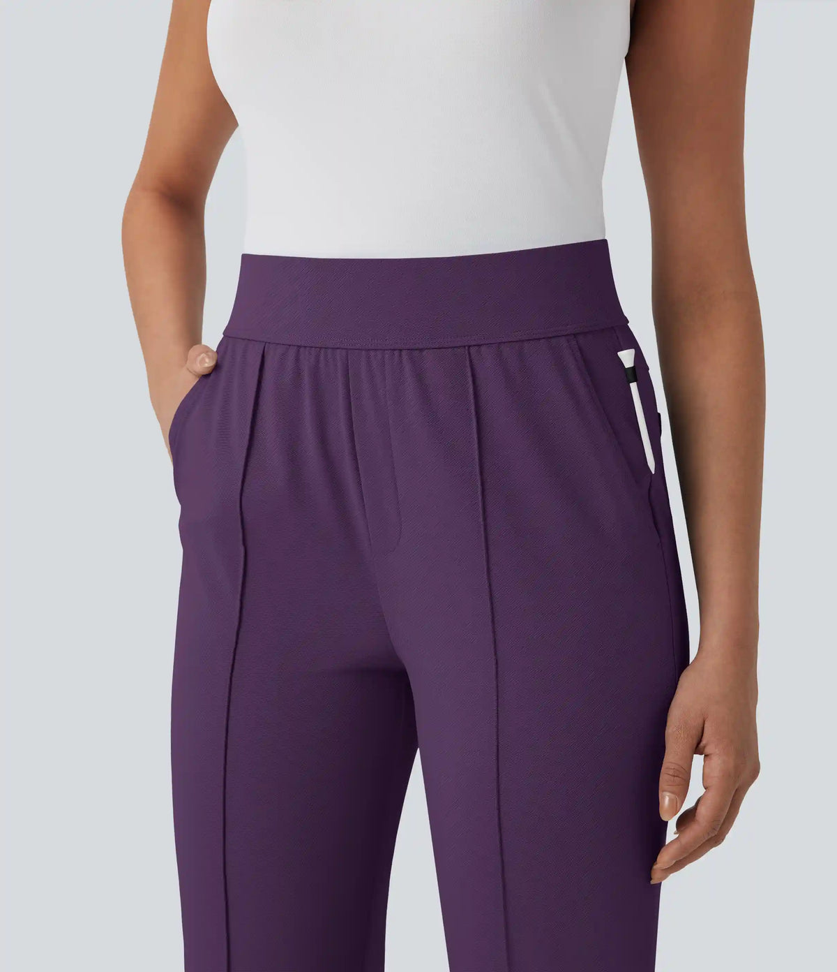 Mid High Waisted Pockets Quick Dry Golf Pants-Golf Tee-UPF40+