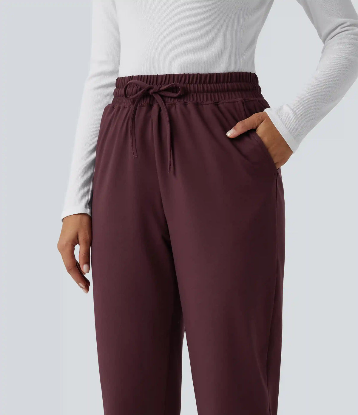 High Waisted Drawstring Casual Joggers with Pockets