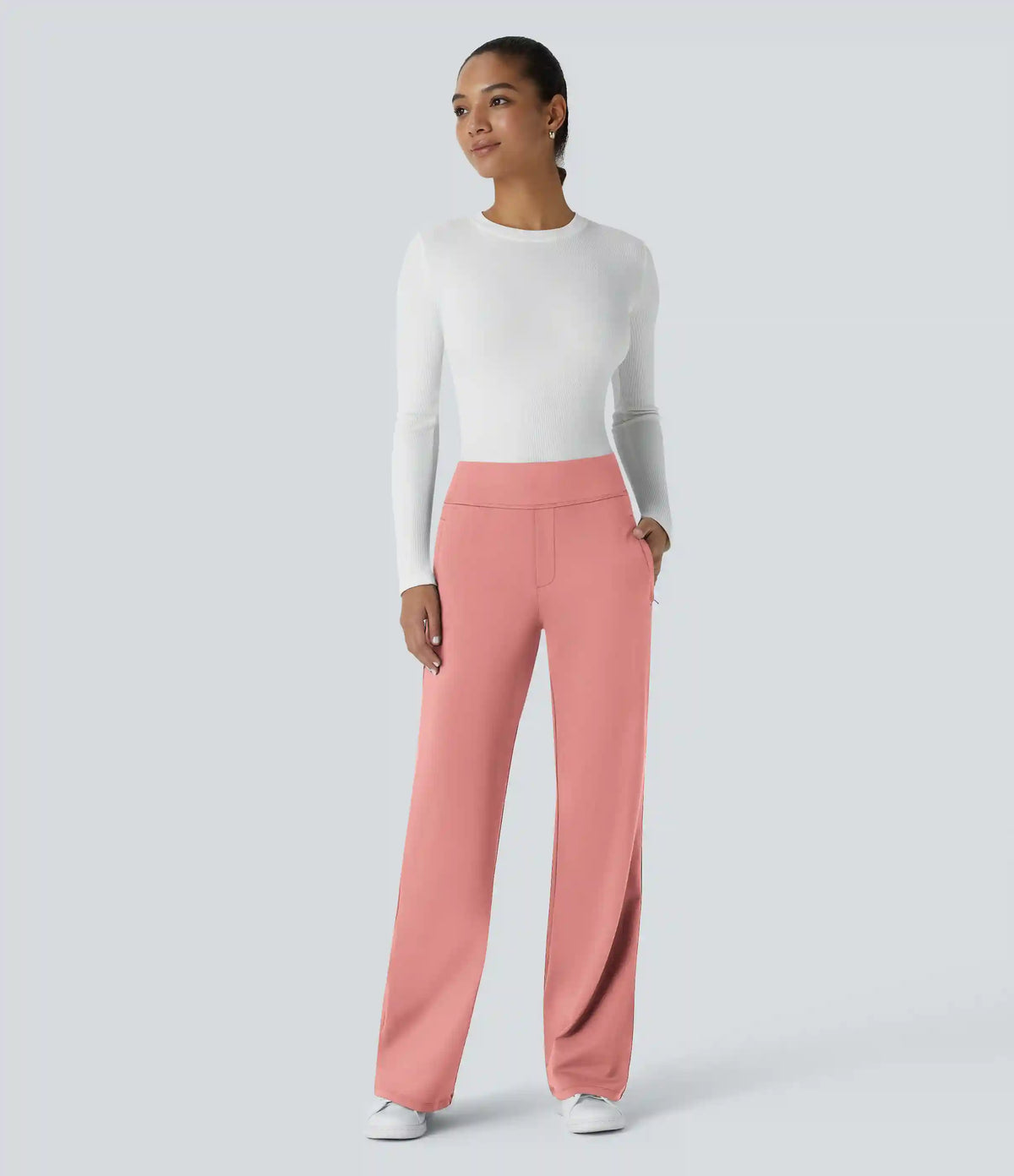 Halara Flex™ DayStretch Mid Rise Side Zipper Pocket Work Flare Pants