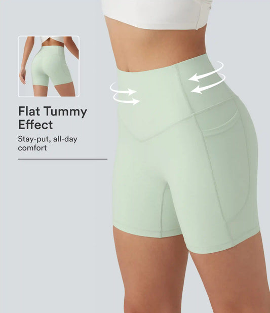 Halara UltraSculpt™ High Waisted Tummy Control Shaping Training Biker Shorts 5'' with Pockets