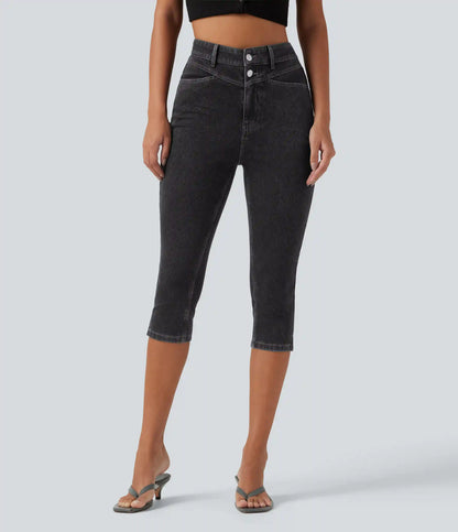 Halara Flex™ High Waisted Split Capri Casual Slim Jeans with Pockets