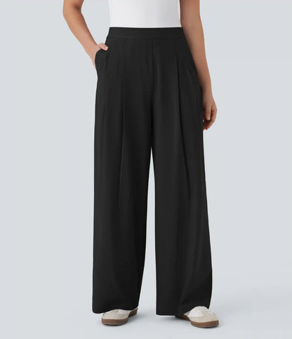 Breezeful™ High Waisted Wide Leg Quick Dry Work Pants with Pockets
