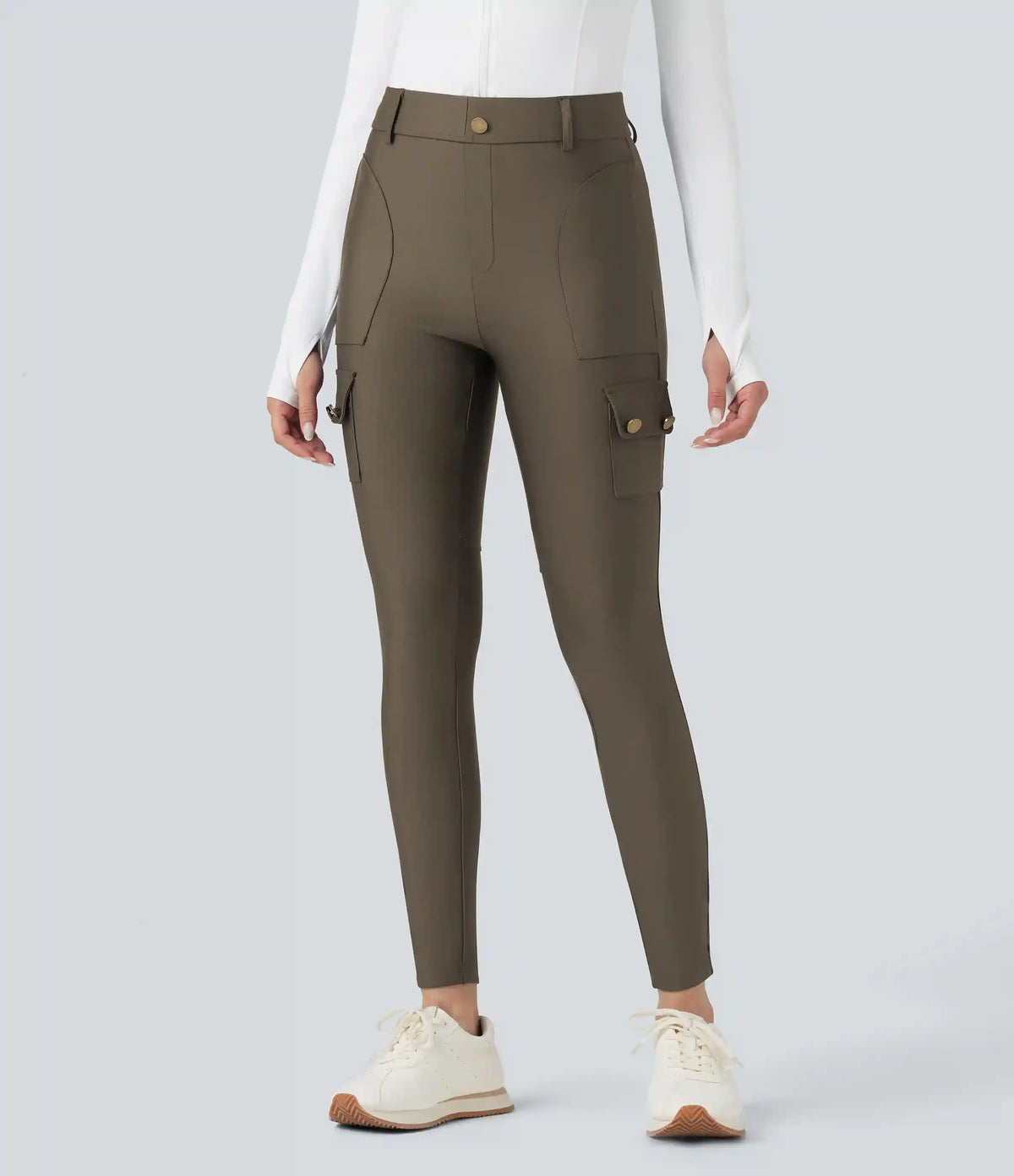 High Waisted Sheen 7/8 Leggings with Pockets