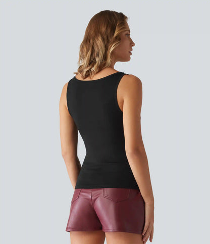 Ribbed Short Sleeve Asymmetric Casual Top