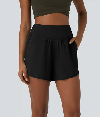 Breezeful™ High Waisted Pocket Quick Dry Casual Shorts 4"