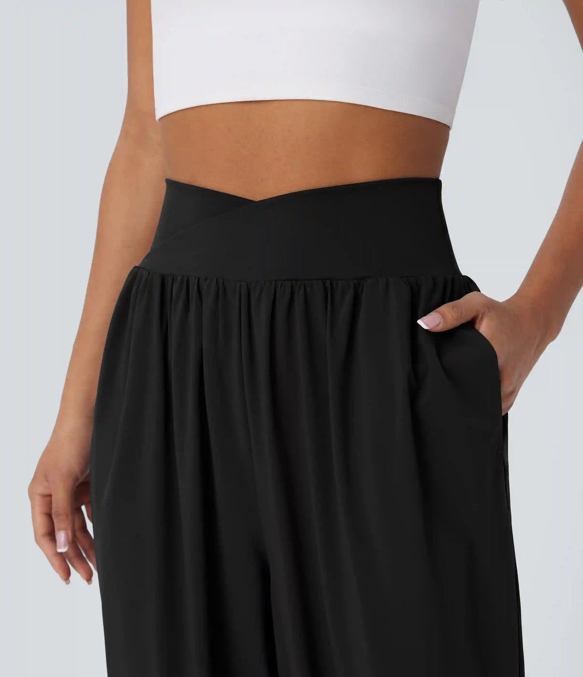 Breezeful™ Crossover High Waisted Pockets Quick Dry Yoga Joggers