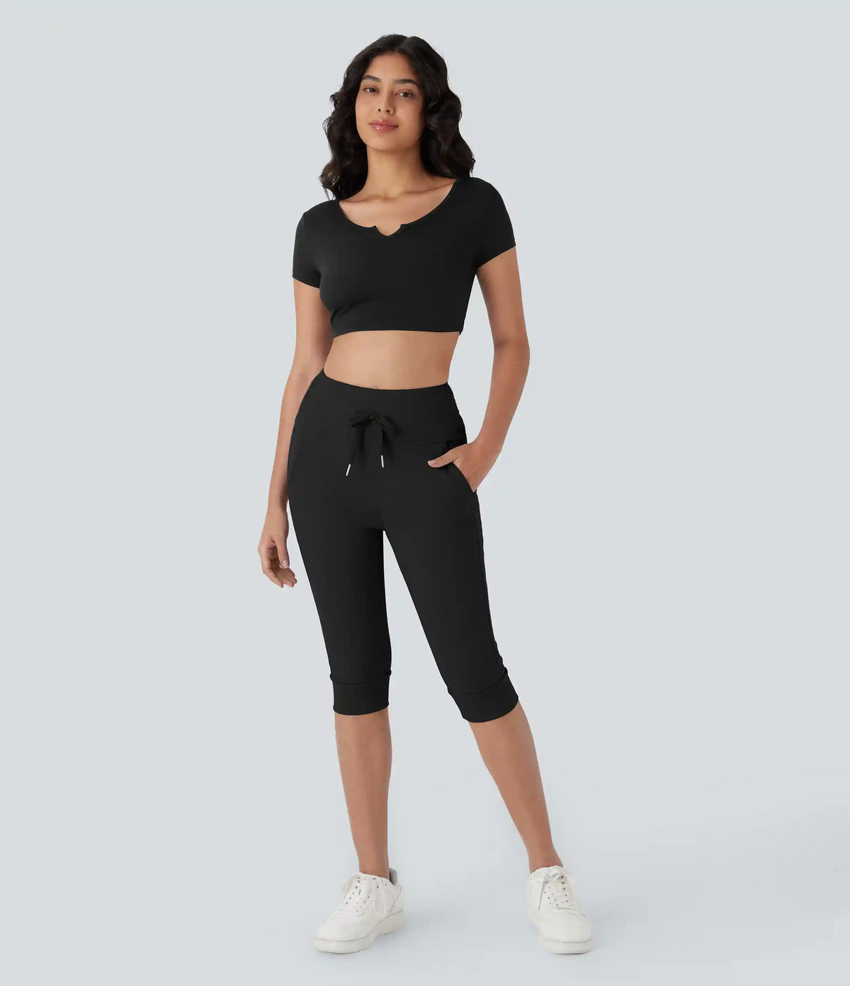 SoftlyZero™ Plush High Waisted Drawstring Pocket Yoga Pedal Pusher Joggers