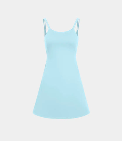 SoftlyZero™ Plush Double Straps 2-Piece Pocket Slip Dance Active Dress A-D Cups