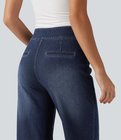 Halara Flex™ High Waisted Stretchy Knit Straight Leg Casual Jeans with Pockets