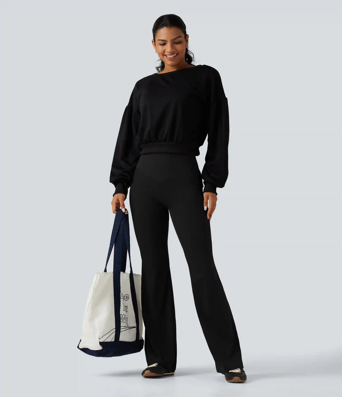 Halara UltraSculpt™ High Waisted Tummy Control Ruched Flare Yoga Leggings with Pockets