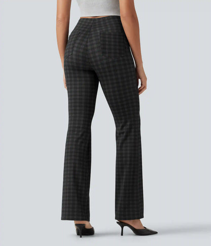 Halara Flex™ High Waisted Plaid Bootcut Work Pants with Pockets