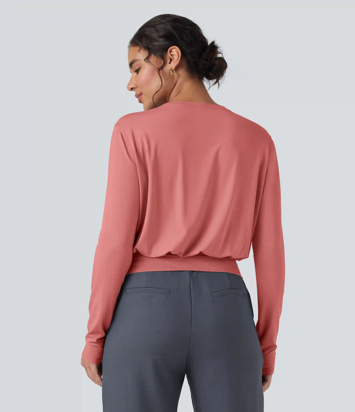Round Neck Long Sleeve Work Top