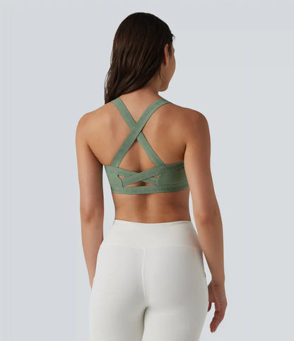 Low Supprot Built-in Bra InstantCool Quick Dry Yoga Sports Bra-UPF50+