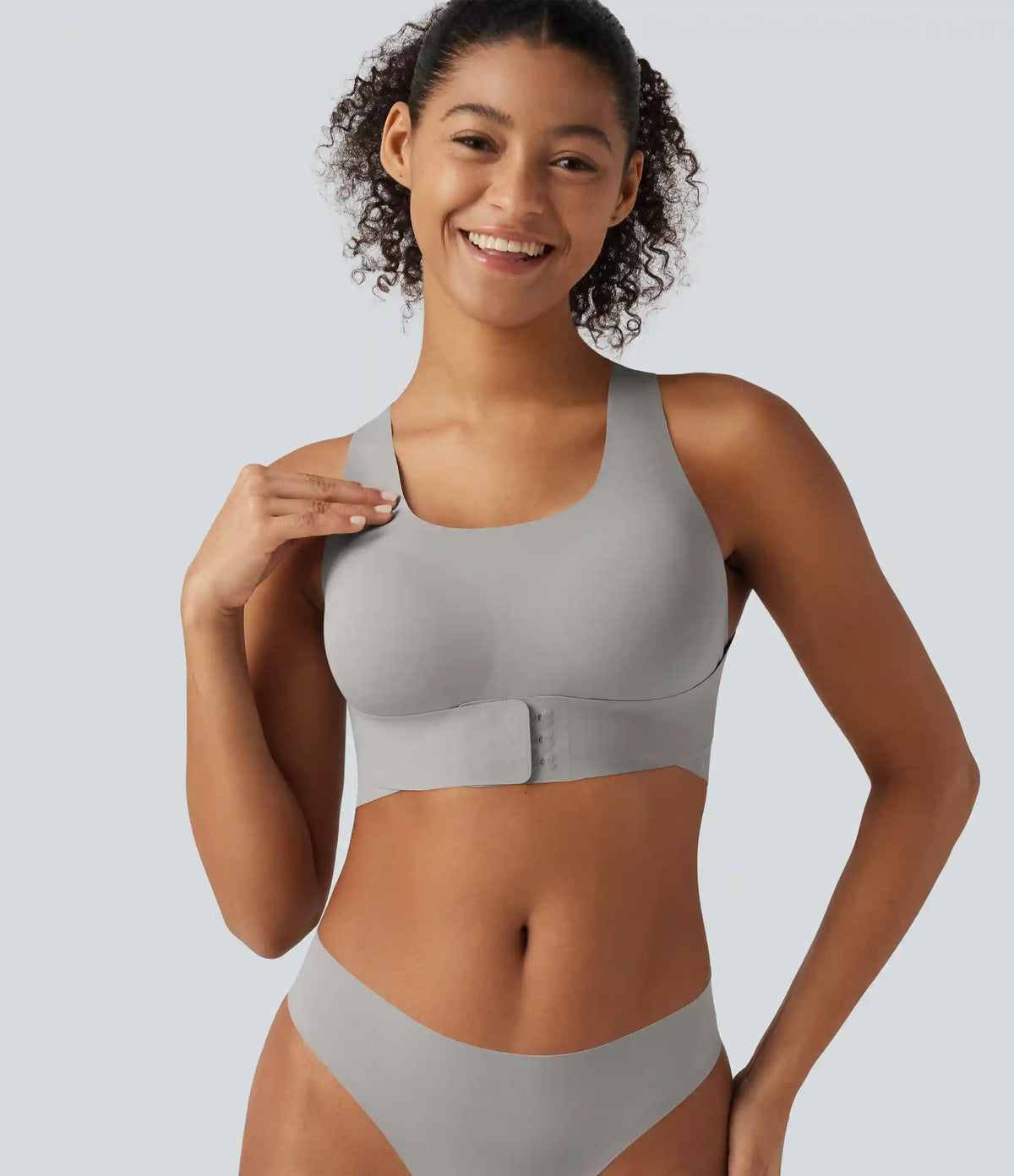 U Neck Crisscross Casual Bralette with Built-in Bra for B-DD Cups