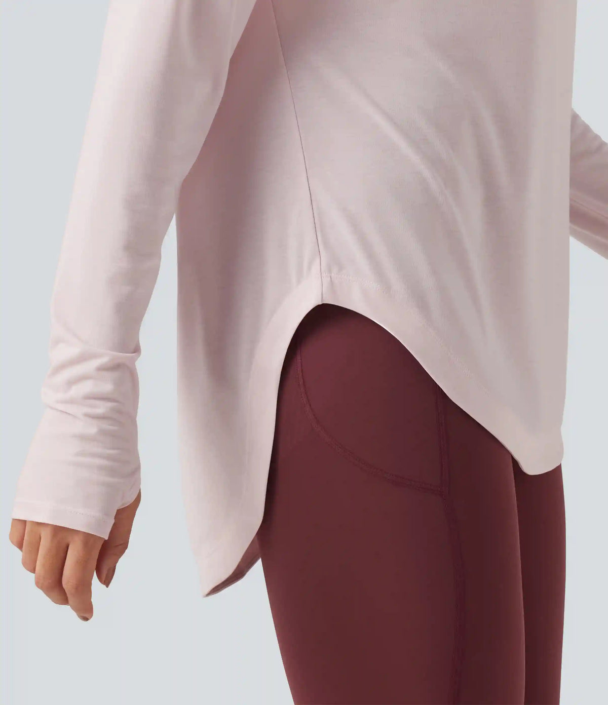 Off Shoulder Long Sleeve Build-in Bra Quick Dry Yoga Sports Tops