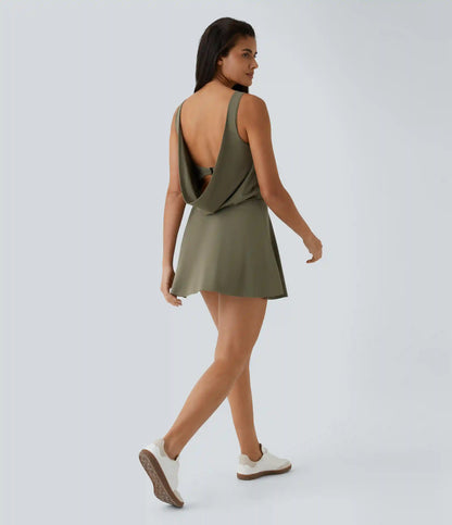 Draped G-Hook 2-in-1 Pocket Mini Dance Active Dress
