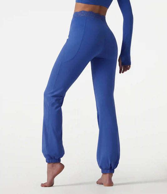 SoftlyZero™ High Waisted Contrast Lace Dance Balloon Joggers with Pockets