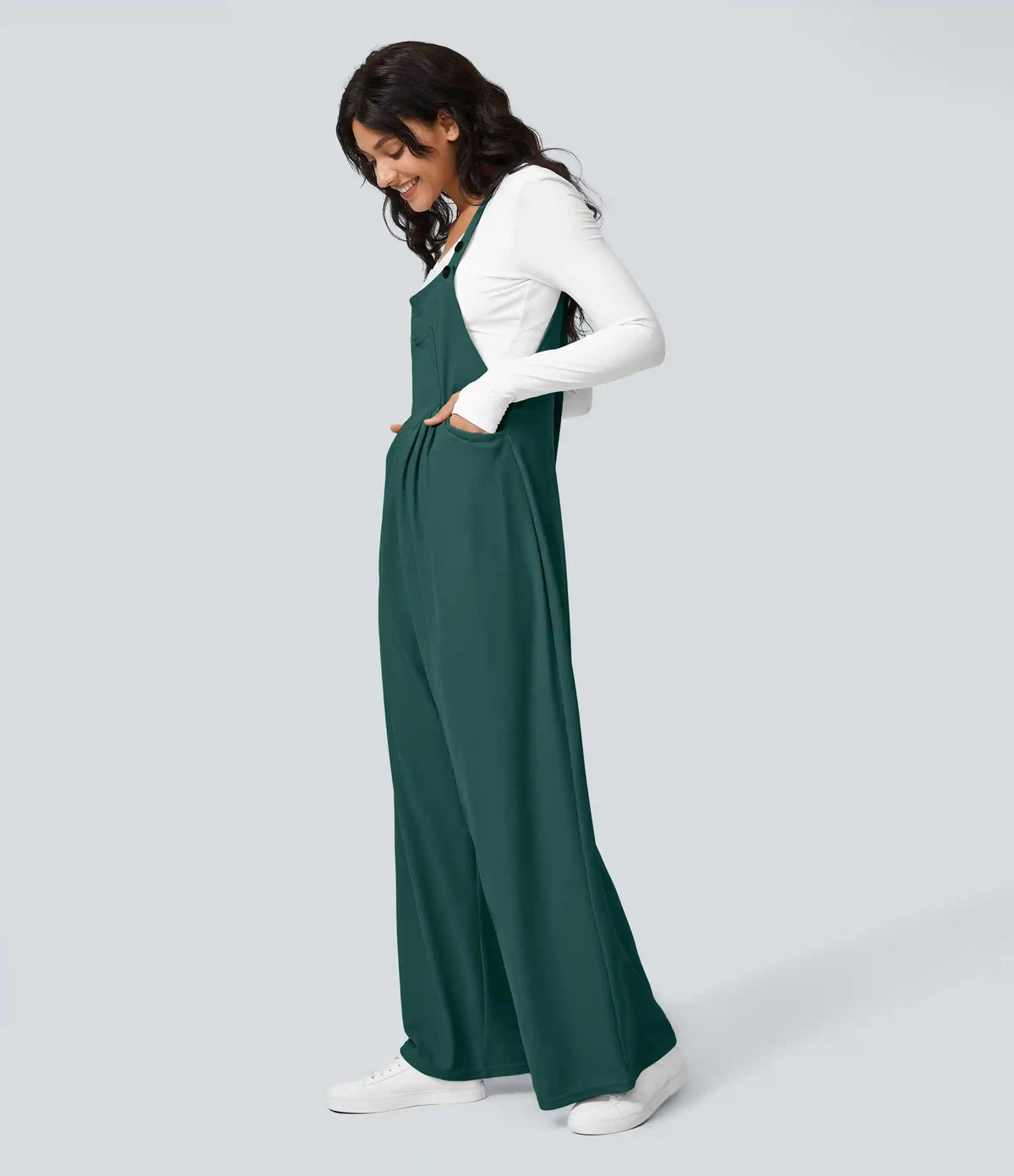 Pockets Waffle Casual Overalls