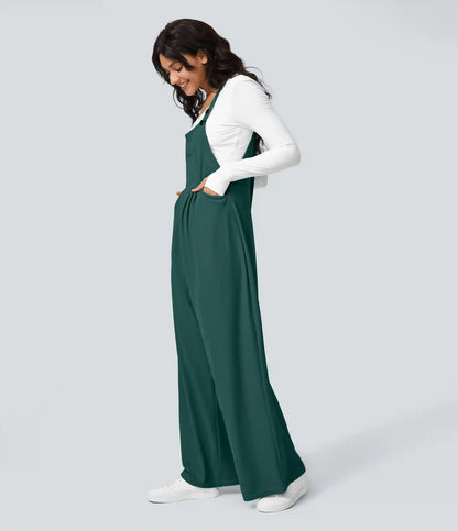 Pockets Waffle Casual Overalls