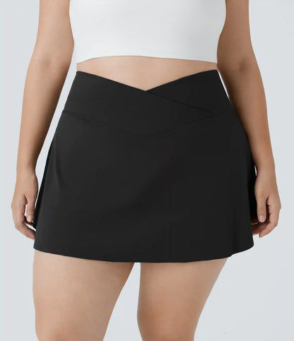 Everyday SoftlyZero™ Airy Crossover Pocket 2-in-1 InstantCool Tennis Plus Size Skirt-Lucid