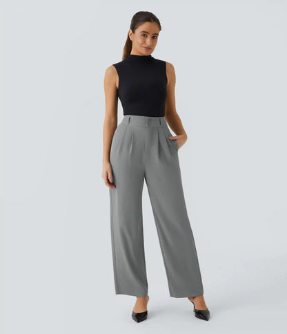 Halara Flex™ High Waisted Zipper Pocket Shirred Straight Leg Work Pants