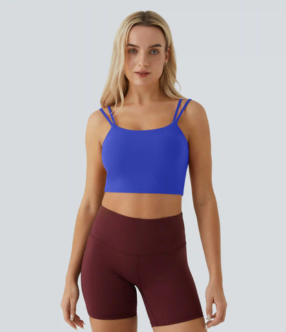 Double Straps Cropped Yoga Tank Top