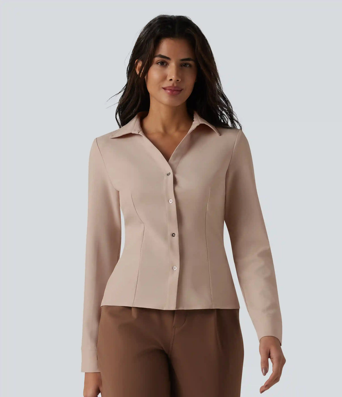 Collar Long Sleeve Button Fly Work Shirt