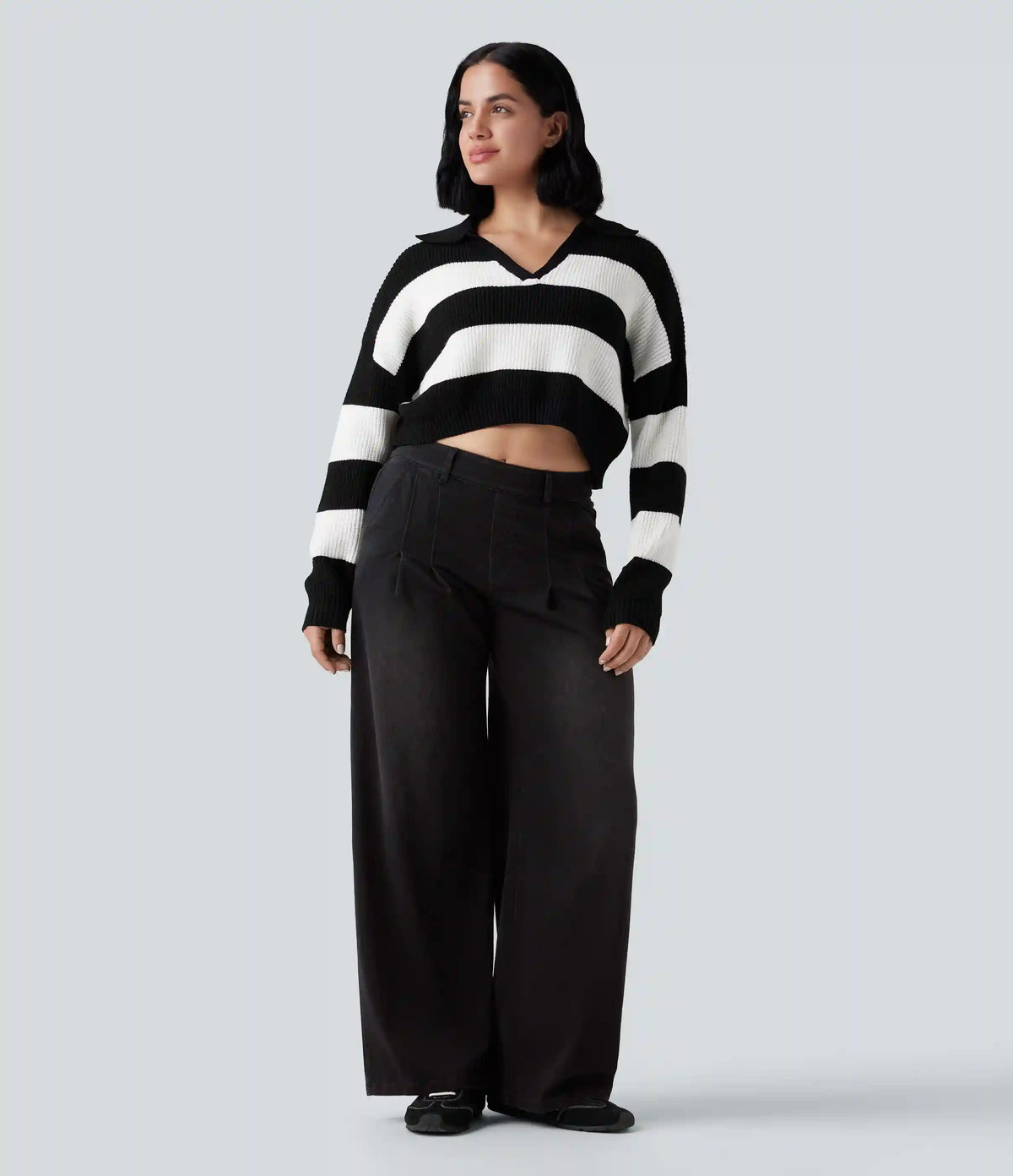 Halara Flex™ Mid Rise Wide Leg Casual Jeans with Pockets