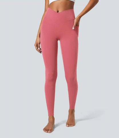 SoftlyZero™ Crossover Pocket Plain Leggings