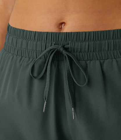 Mid Rise Drawstring Contrast Mesh 2-in-1 Flowy Running Shorts 3''