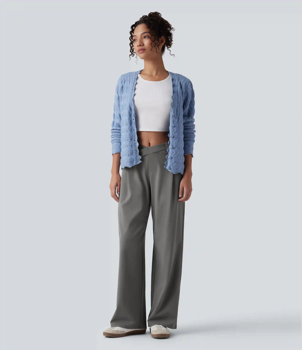 Halara Flex™ DayStretch Asymmetric Mid Rise Work Baggy Pants with Pockets