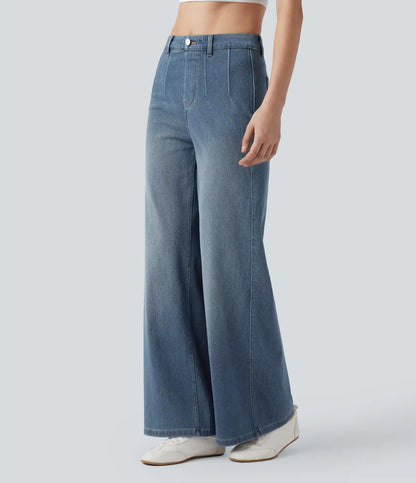 Halara Flex™ High Waisted Tummy Control Wide Leg Casual Jeans with Pockets