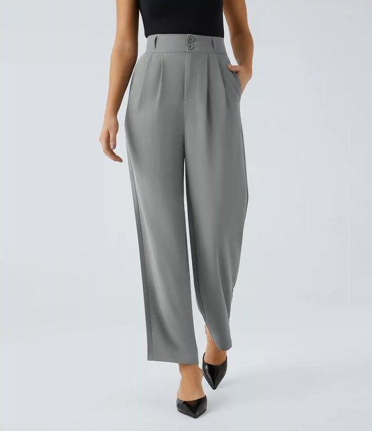 Halara Flex™ High Waisted Zipper Pocket Shirred Straight Leg Work Pants