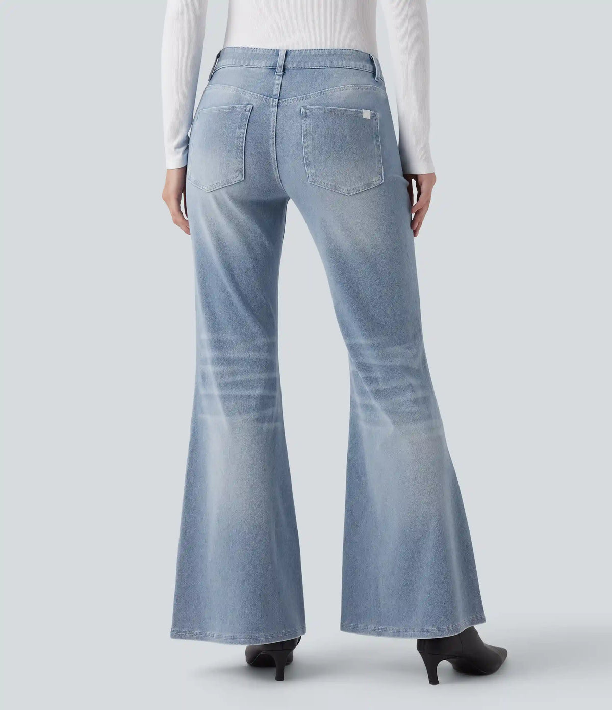 Halara Flex™ Low Rise Flare Washed Casual Jeans with Pockets