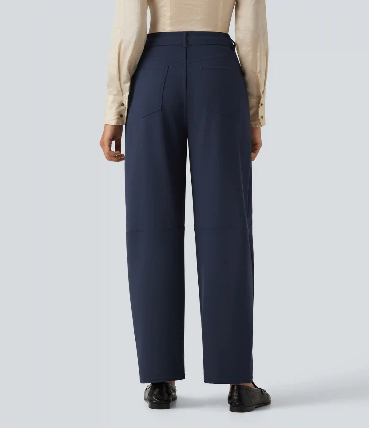 Halara Flex™ Mid Rise Barrel Leg Work Pants with Pockets